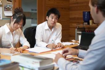 graduate students studying