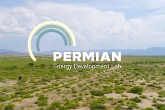 Permian Energy Development Lab logo over landscape photograph