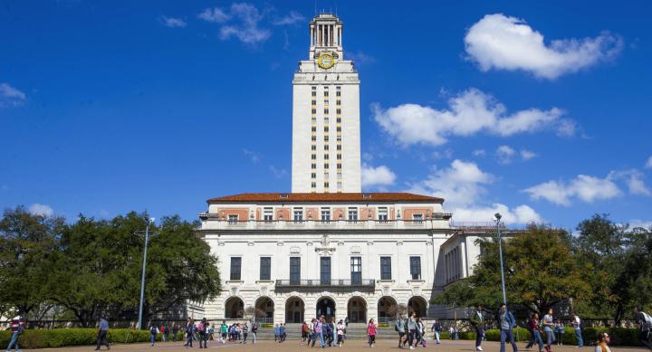UT Tower south mall view